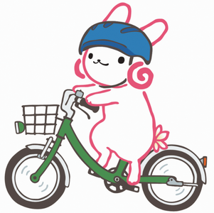 イラスト：自転車を運転しているくるりん