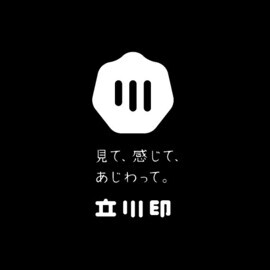 イラスト：立川印ロゴマーク（白文字・タグ中央）