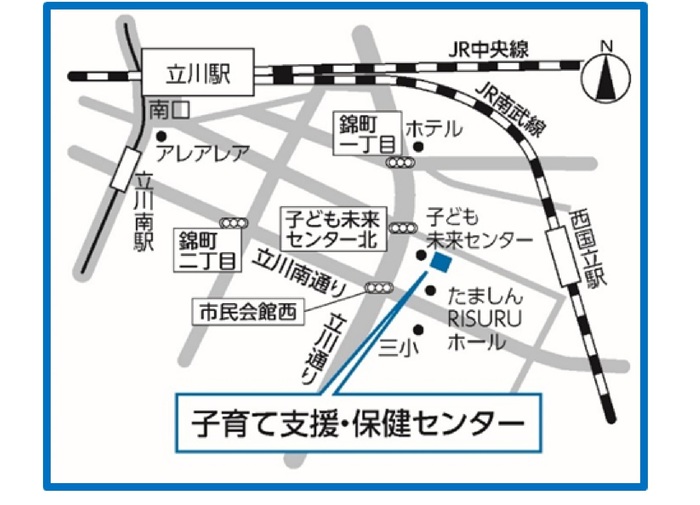 地図:子育て支援・保健センター