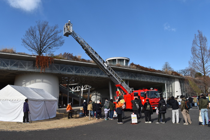 写真：はしご車乗車体験