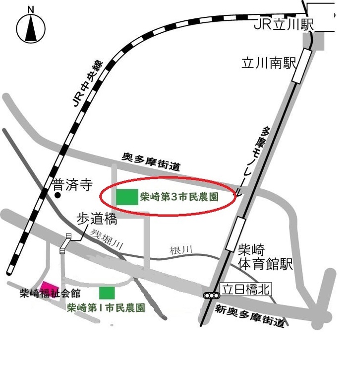 イラスト：農園一覧の地図