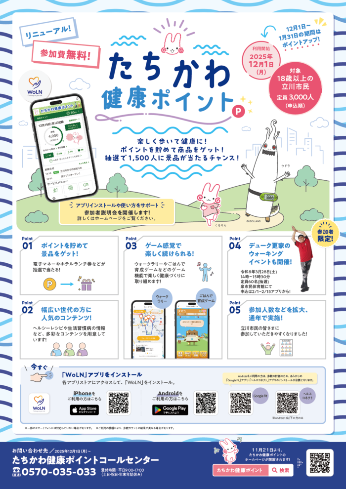 写真:たちかわ健康ポイントポスター