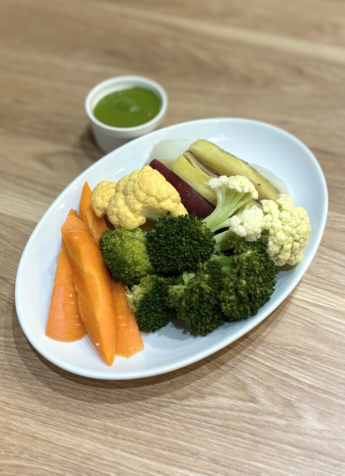 蒸し野菜の様子