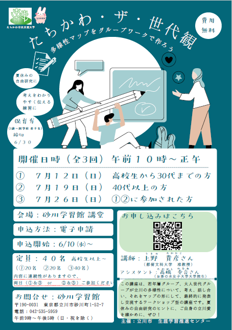 多文化共生講座 たちかわ・ザ・世代観 ~多様性マップをグループワークで作ろう~
