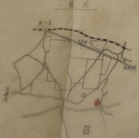 陸軍航空本部の土地借上通達に添付された図の写真