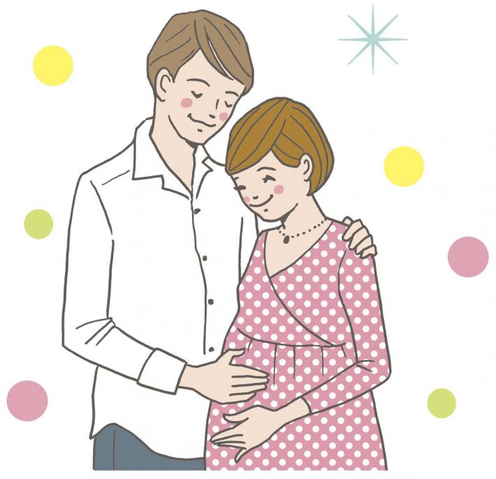 妊婦と夫のイラスト